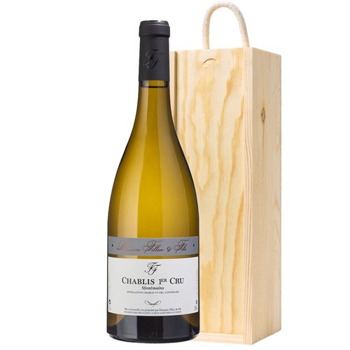 Domaine Fillon Chablis 1'er Cru 75cl White Wine In Pine Wooden Gift Box